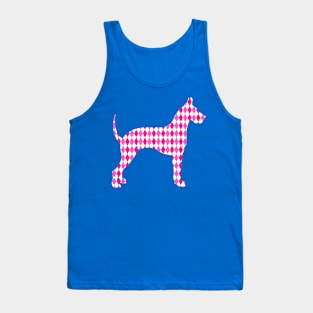 Pink Harlequin Great Dane Silhouette Tank Top